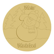 3D Design By Line Round MDF Cutout Winter Wonderland - Unfinished For DIY