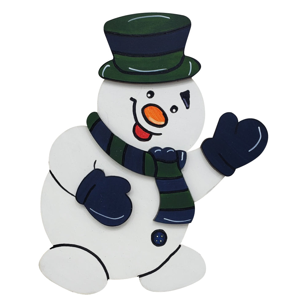 3D Design By Line Snowman MDF Cutout Winter Decor Style 7 - Unfinished For DIY