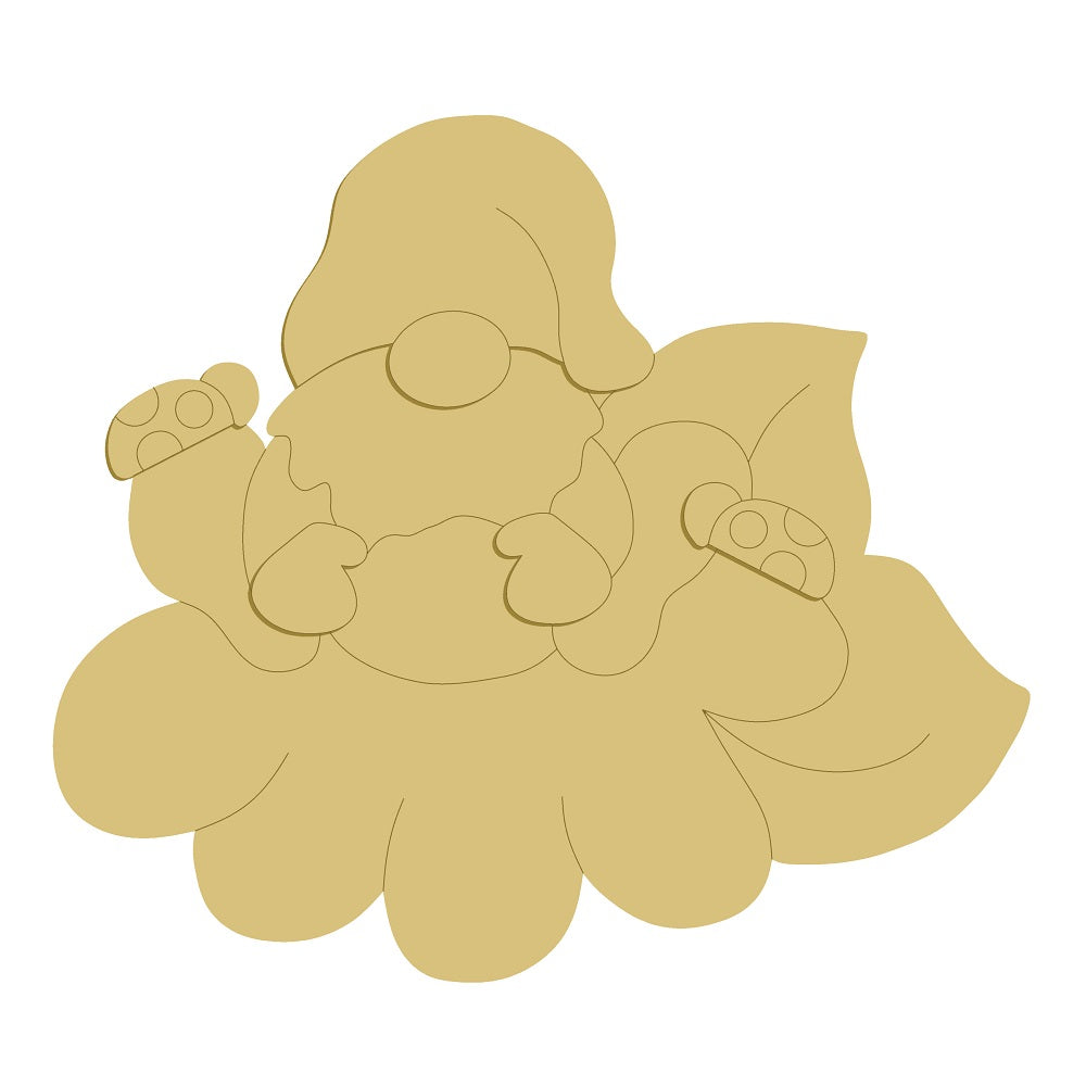 3D Design By Line Spring Gnome MDF Cutout - Unfinished For DIY
