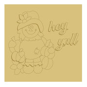 3D Design By Line Square MDF Cutout Hey Y'all Scarecrow - Unfinished For DIY