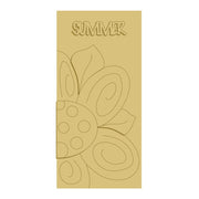 3D Design By Line Tall Rectangle MDF Cutout Summer Floral Swirl Leaves - Unfinished For DIY