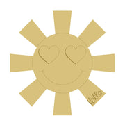 3D Design By Line Sun MDF Cutout Heart-Eyes Smiling Hello Tag - Unfinished For DIY