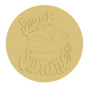 3D Design By Line Round MDF Cutout Sweet Summer Ice Cream Bowl - Unfinished For DIY