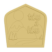 3D Design By Line Nature MDF Cutout With Take A Hike Script - Unfinished For DIY