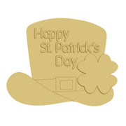 3D Design By Line Top Hat MDF Cutout Happy St. Patrick's Day - Unfinished For DIY