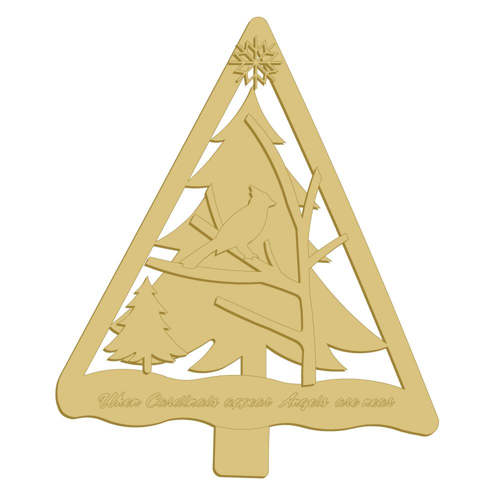 3D Design By Line Triangle MDF Cutout When Cardinals Appear Angels Are Near - Unfinished For DIY