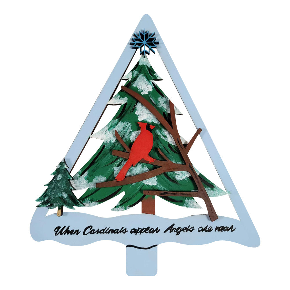 Design By Line Tree MDF Cutout When Cardinals Appear Angels Are Near - Unfinished For DIY