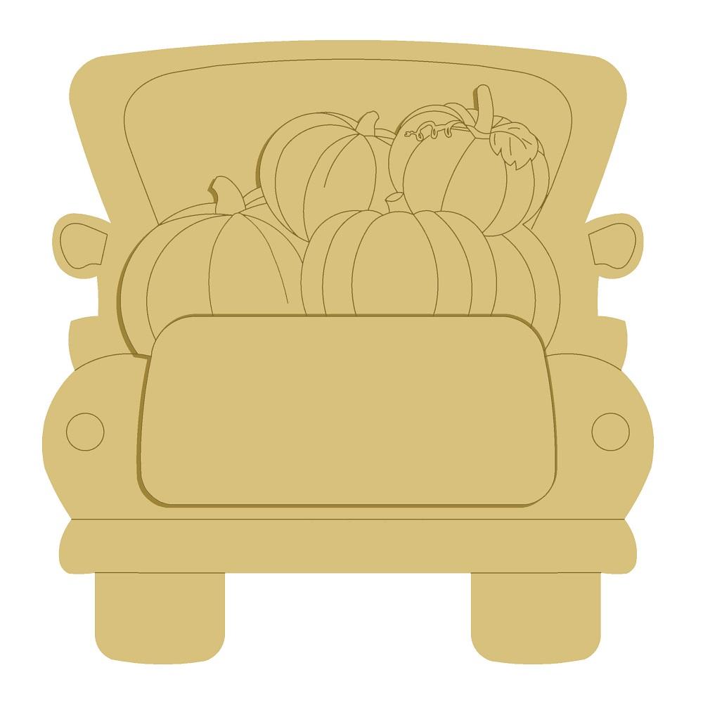 3D Design By Line Truck MDF Cutout Pumpkin Load - Unfinished For DIY