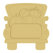 3D Design By Line Truck MDF Cutout Pumpkin Load - Unfinished For DIY