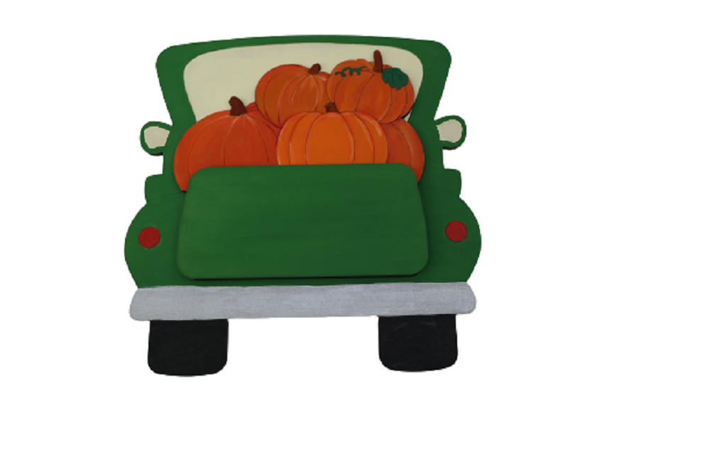 Design By Line Truck MDF Cutout Pumpkins In Truck Bed - Unfinished For DIY