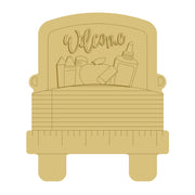 3D Design By Line Truck MDF Cutout Welcome School Supplies - Unfinished For DIY