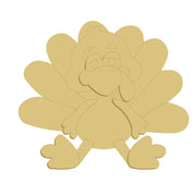 3D Design By Line Turkey MDF Cutout Feathered Tail - Unfinished For DIY