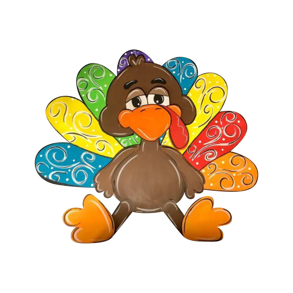 Design By Line Turkey Silhouette MDF Cutout Thanksgiving Decor - Unfinished For DIY