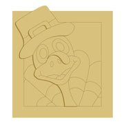 3D Design By Line Thanksgiving Turkey MDF Cutout With Top Hat - Unfinished For DIY