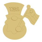 3D Design By Line Gnome MDF Cutout USA Flag - Unfinished For DIY
