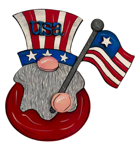 3D Design By Line Gnome MDF Cutout USA Flag - Unfinished For DIY