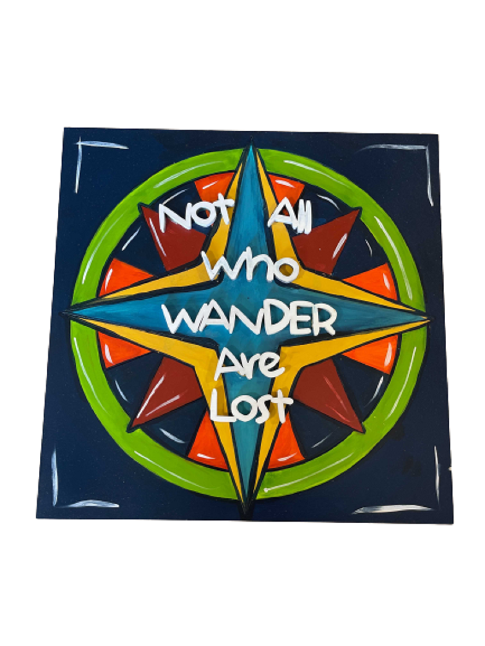 Design By Line Square MDF Cutout Not All Who Wander Are Lost - Unfinished For DIY
