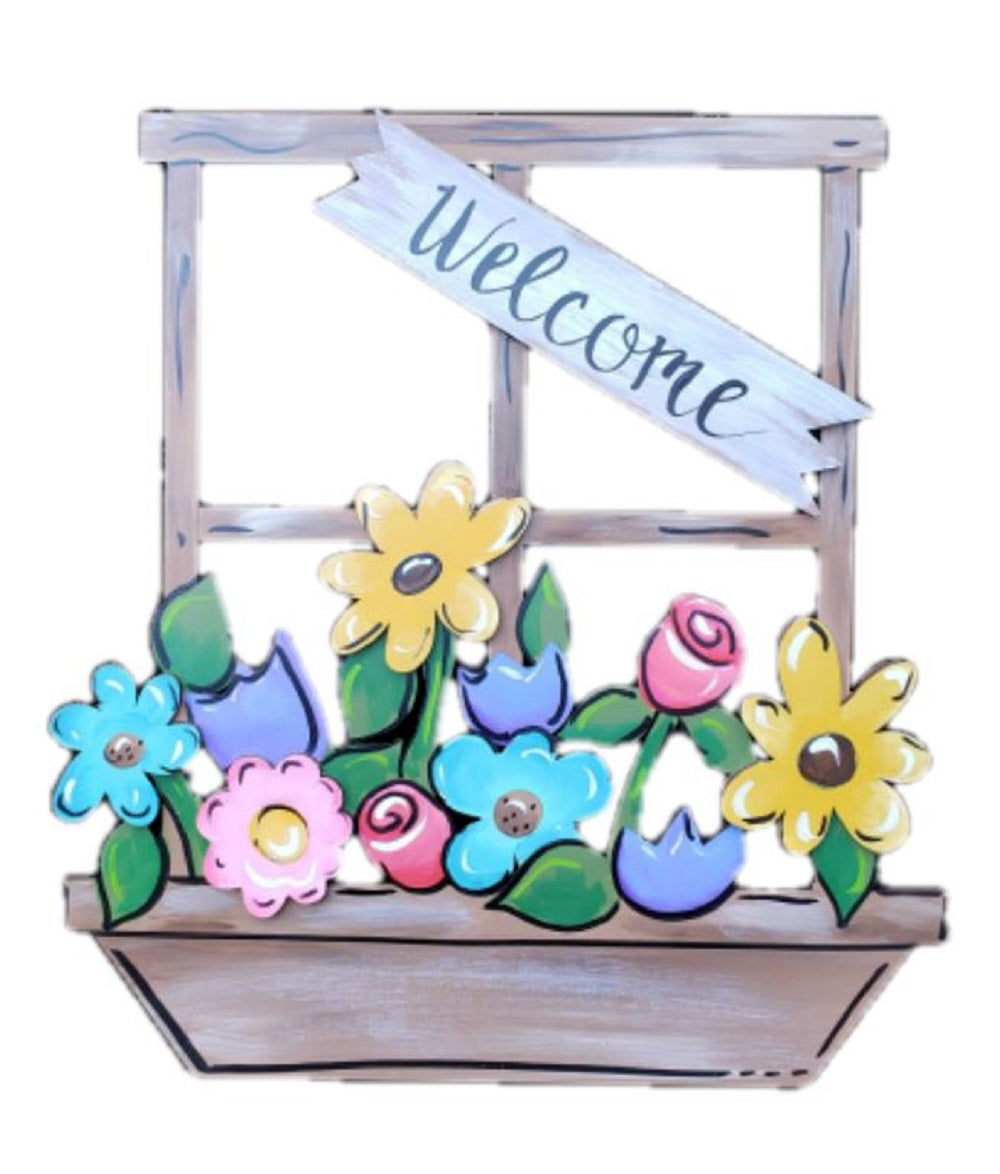 3D Design By Line Floral Window MDF Cutout - Unfinished For DIY