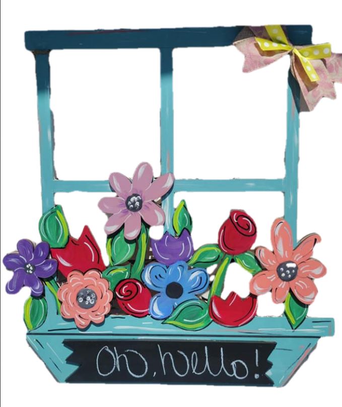 Design By Line Window MDF Cutout Flower Box - Unfinished For DIY