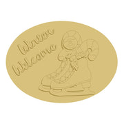 3D Design By Line Oval MDF Cutout Welcome Winter - Unfinished For DIY