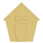 3D Dog House MDF Cutout Bone Detail - Unfinished For DIY