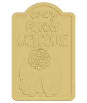 3D Arched Sign MDF Cutout Every Bunny Welcome With Fluffy Bunny Tail - Unfinished For DIY