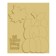 3D Pumpkin Stack MDF Cutout Fall Breeze Falling Leaves - Unfinished For DIY