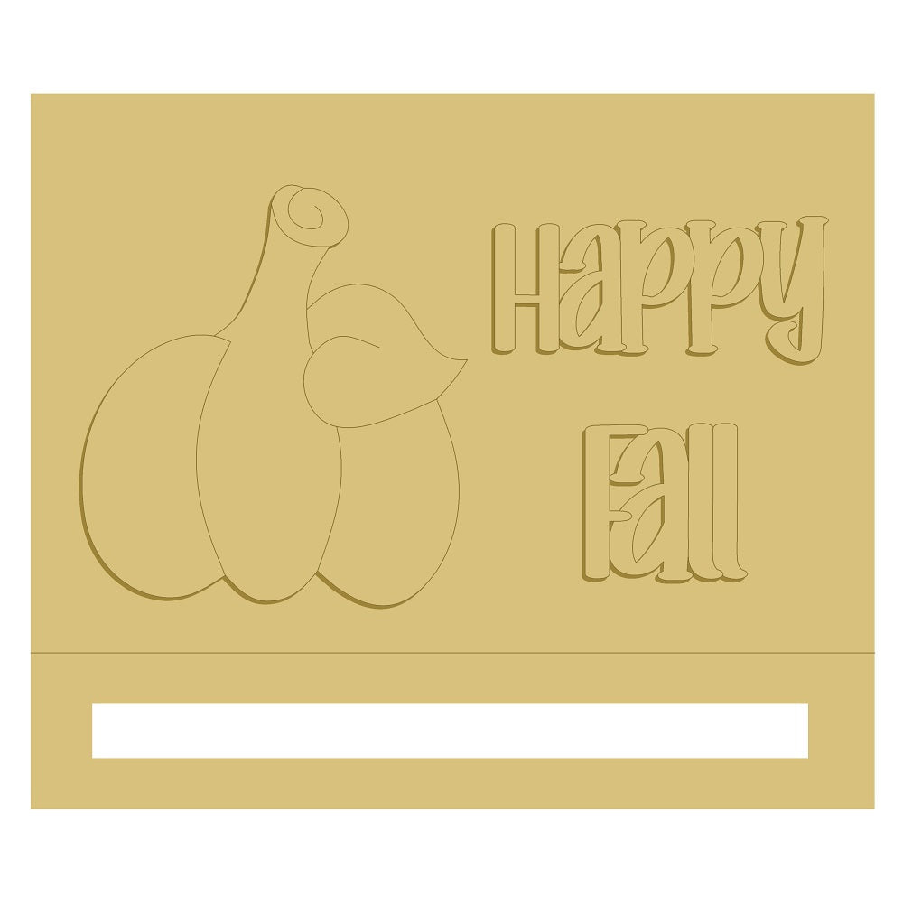 3D Form MDF Cutout Happy Fall With Pumpkin - Unfinished For DIY