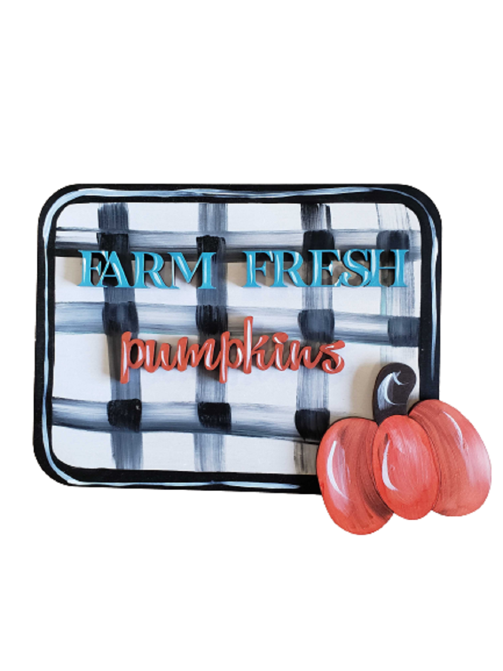 Design By Line Rounded Rectangle MDF Cutout Farm Fresh Pumpkins - Unfinished For DIY