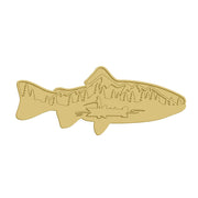 3D Fish MDF Cutout Fisherman On Lake With Pine Forest - Unfinished For DIY