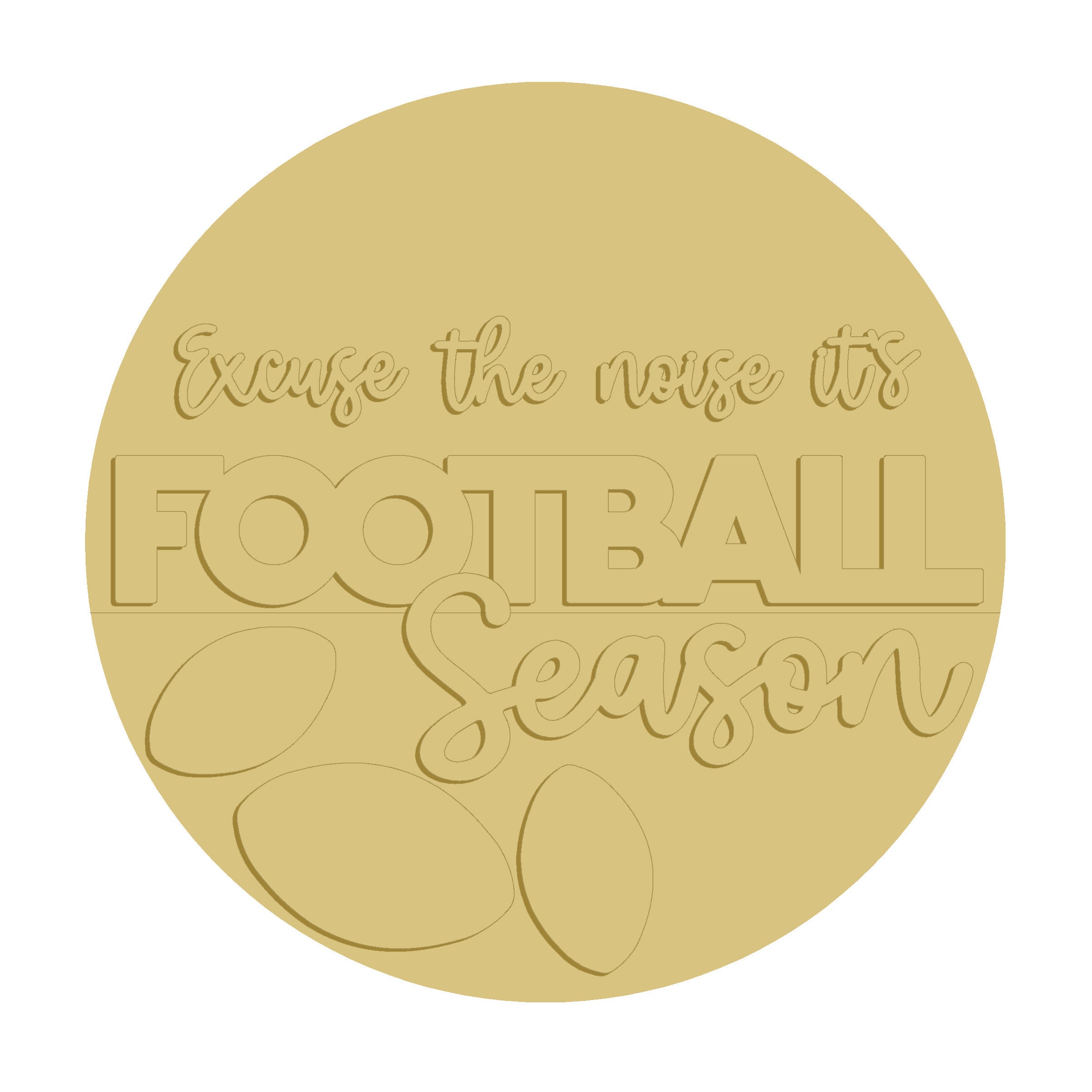 3D  MDF Football -Excuse the Noise MDF Craft Blank – Layered Fall DIY Décor- Unfinished For DIY
