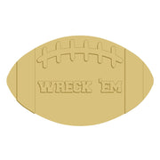 3D Football MDF Cutout Wreck 'Em - Unfinished For DIY