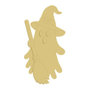 3D  MDF Cutout Ghost with Broom  - Unfinished For DIY