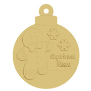 3D Ornament MDF Cutout Gingerbread Kisses With Snowflakes - Unfinished For DIY