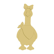3D Goose with Bow MDF Cutout  - Unfinished For DIY