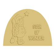 3D Half Oval MDF Cutout Star Of Wonder - Unfinished For DIY