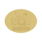 3D Oval MDF Cutout Happy Hallothanksmas - Unfinished For DIY