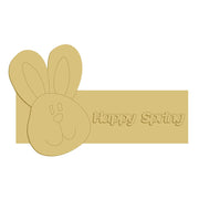 3D Bunny MDF Cutout Happy Spring - Unfinished For DIY