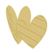3D Hearts MDF Cutout XOXO - Unfinished For DIY