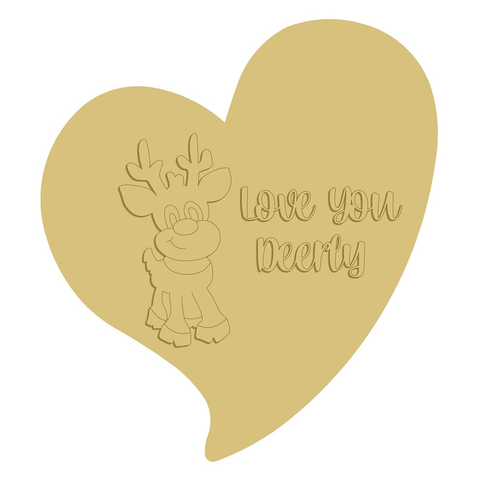 3D Heart MDF Cutout Love You Dearly - Unfinished For DIY