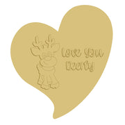 3D Heart MDF Cutout Love You Dearly - Unfinished For DIY