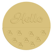 3D Round MDF Cut Out Hello Cherries - Unfinished For DIY