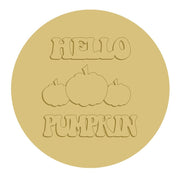 3D Round MDF Cutout Hello Pumpkin Style 2 - Unfinished For DIY