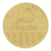 3D Round MDF Cutout Hello Pumpkin Style 3 - Unfinished For DIY