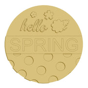 3D Round MDF Cutout Hello Spring Style 1 - Unfinished For DIY