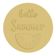 3D Round MDF Cutout Hello Summer Watermelon Slice - Unfinished For DIY
