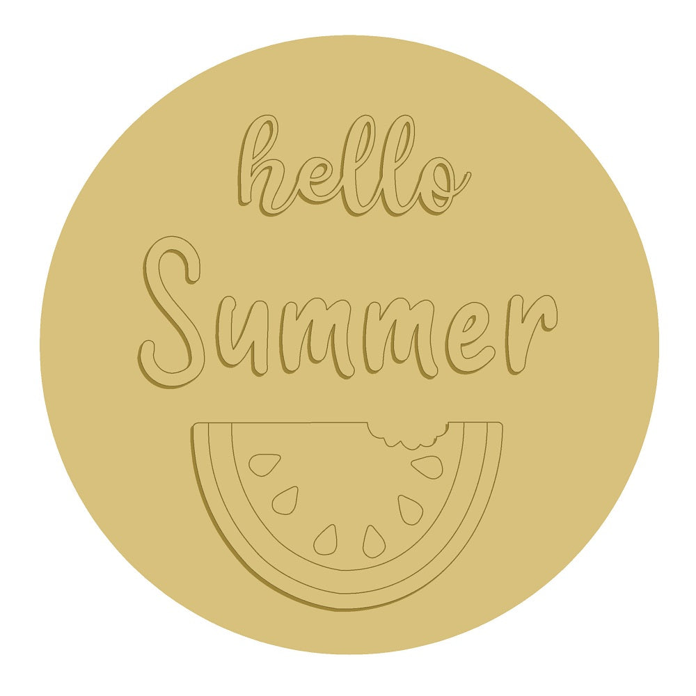 PPHQ 3D Hello Summer Unfinished Wood Cutout Style 1