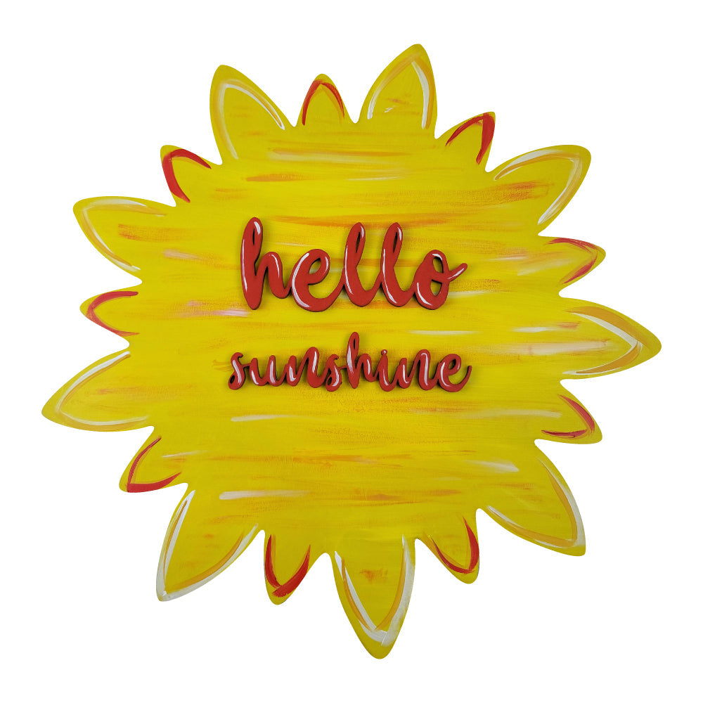 3D Sunflower MDF Cutout Hello Sunshine - Unfinished For DIY