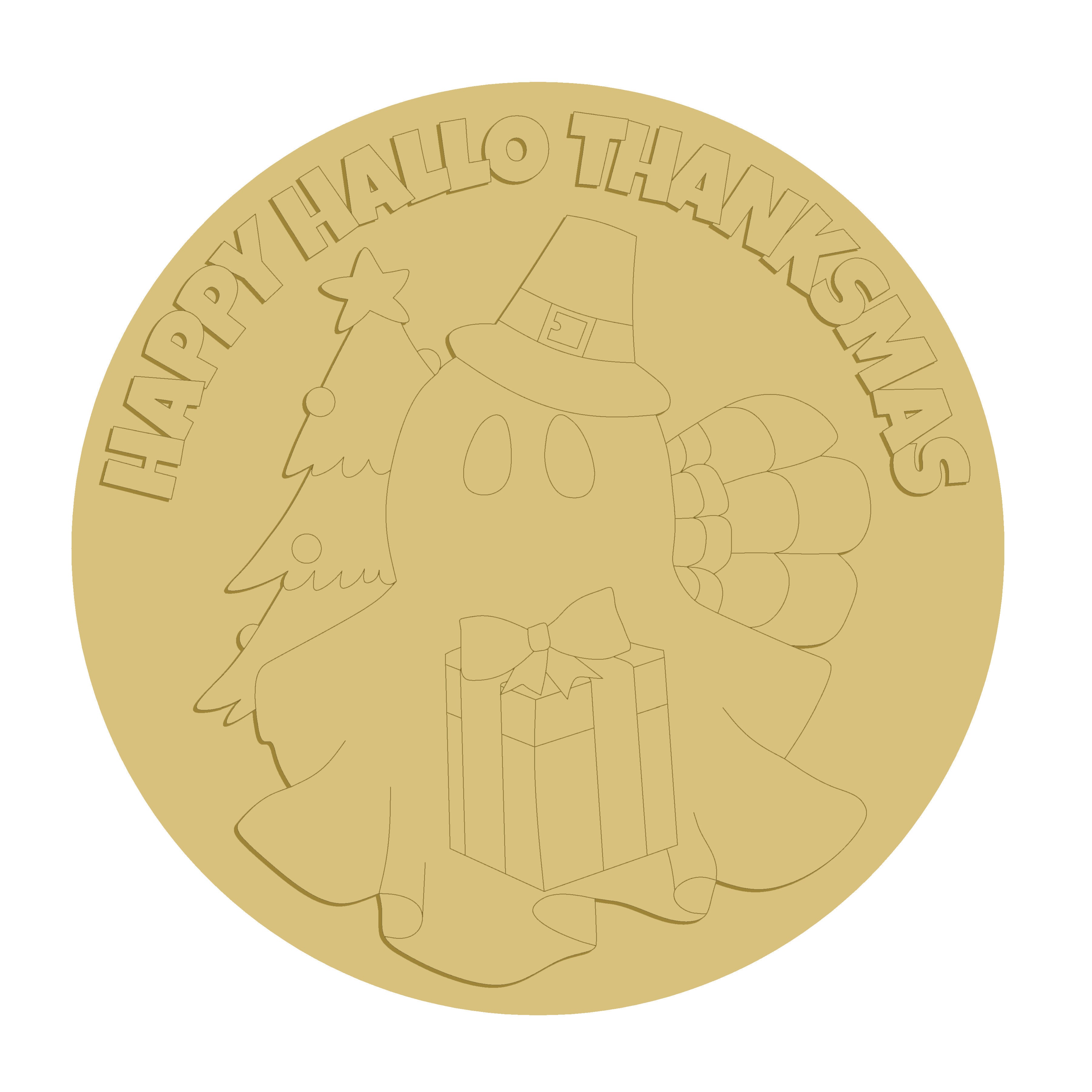 Holiday 3D Wood Cutout Sign – Unfinished MDF for DIY Painting | Layered Door Hanger or Tabletop Accent | Made in USA