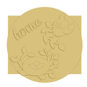 3D Round Plaque MDF Cutout Home With Bird On Branch Nest - Unfinished For DIY